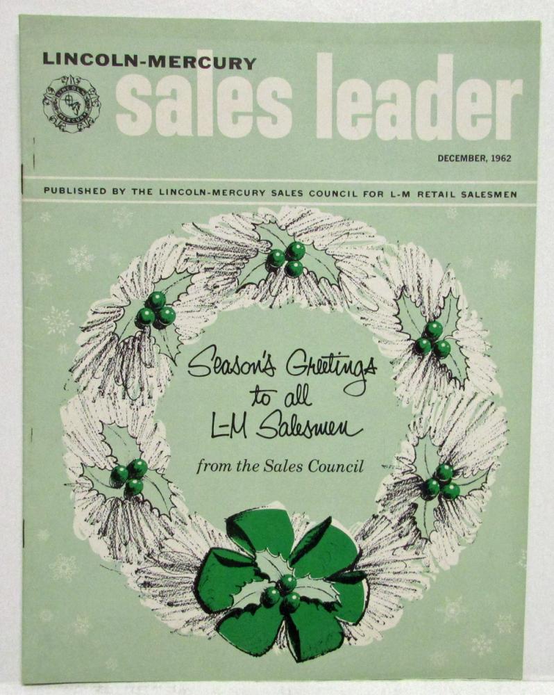 1962 Lincoln Mercury Sales Leader December Seasons Greetings