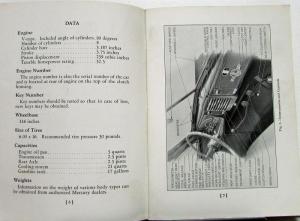 1939 Mercury 8 Owners Manual Reference Book Original