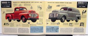 1948 Ford Light Duty F1 F2 F3 F4 Truck Engine Rouge 226 Six 239 V8 Sale Brochure