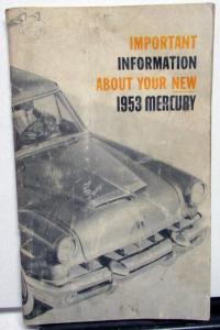 1953 Mercury Series 3M Owners Manual Original