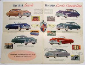 1949 Lincoln Cosmopolitan Sedan Convertible Coupe Sales Folder Oversized Orig