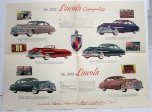 1949 Lincoln Cosmopolitan Coupe Convertible Sedan Road Proven Sales Folder Orig