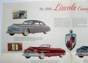 1949 Lincoln Cosmopolitan Coupe Convertible Sedan Road Proven Sales Folder Orig