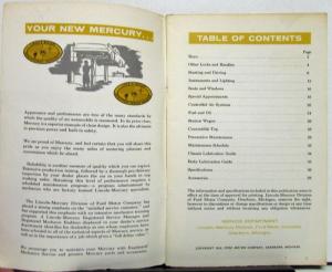 1960 Mercury Monterey Montclair Park Lane Station Wagon Owners Manual Original