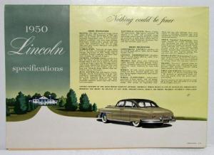 1950 Lincoln Cosmopolitan Sport Sedan Convertible Coupe Sales Folder Original