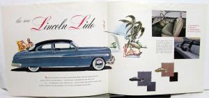 1950 Lincoln Lido Color Sales Folder Brochure Large Original