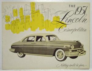 1951 Lincoln Cosmopolitan Capri Coupe Sport Sedan Convertible Sales Folder Orig