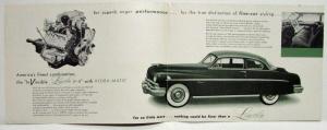 1951 Lincoln Lido Sport Sedan Coupe Sales Folder Original Nothing Quite Like