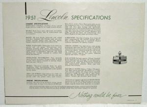 1951 Lincoln Lido Sport Sedan Coupe Sales Folder Original Nothing Quite Like