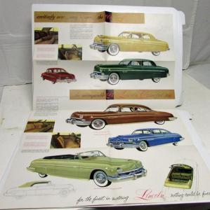 1951 Lincoln Cosmopolitan Capri Lido Convertible Sales Folder Letter & Envelope