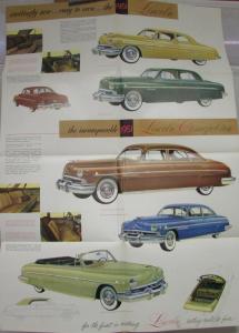 1951 Lincoln Cosmopolitan Capri Lido Convertible Sales Folder Letter & Envelope