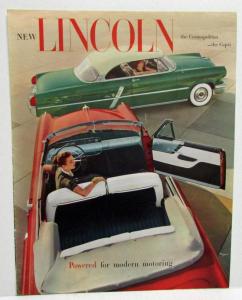 1953 Lincoln Cosmopolitan Capri Sales Folder 2nd Printing Oversized Original