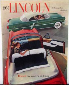 1953 Lincoln Capri Cosmopolitan Sales Folder Dtd 11-52 Oversized Original