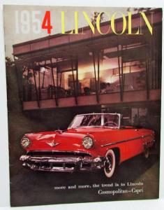 1954 Lincoln Cosmopolitan Capri Coupe Sedan Convertible XL Sales Brochure Orig