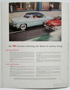 1954 Lincoln Cosmopolitan Capri Coupe Sedan Convertible XL Sales Brochure Orig