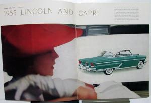 1955 Lincoln Custom and Capri Sales Brochure Prestige Oversized