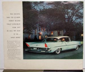 1957 Lincoln Premiere Landau Coupe Convertible XL Sales Brochure Original