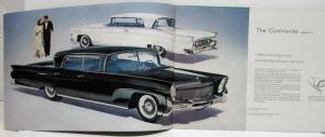 1958 Lincoln Continental Mark III Premiere and Capri Sales Brochure