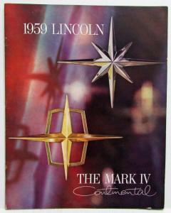 1959 Lincoln Continental Mark IV Sales Brochure with Card