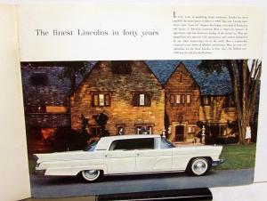 1960 Lincoln & Continental Dealer Prestige Sales Brochure Large Rare