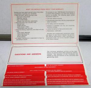 1968 Ford Mercury Lincoln Passenger Car Warranty Facts Booklet Original