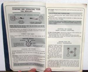 1969 Mercury Marauder Marquis Monterey Colony Park Owners Manual Original