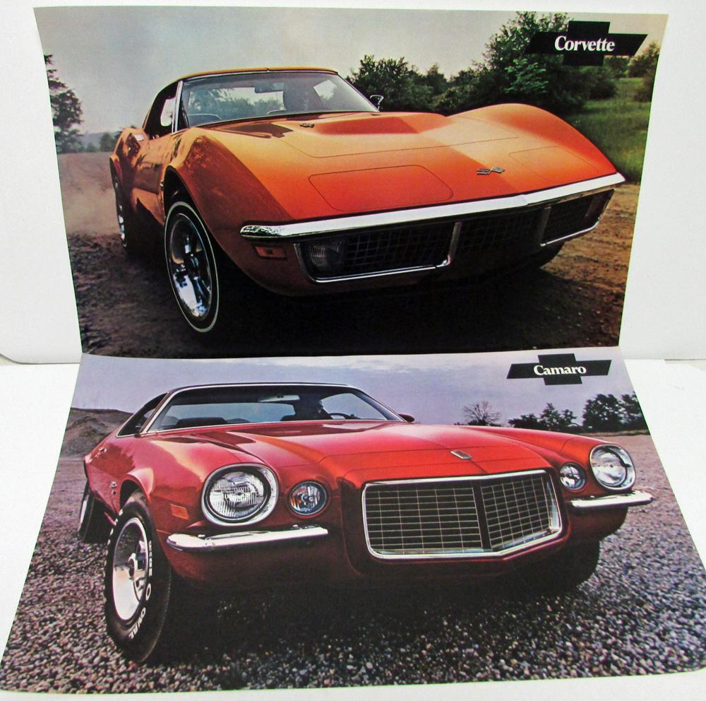 1971 Chevrolet Dealer Showroom Poster Sales Spec Sheet Corvette Camaro SS Z28