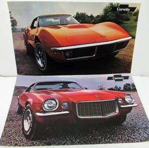 1971 Chevrolet Dealer Showroom Poster Sales Spec Sheet Corvette Camaro SS Z28