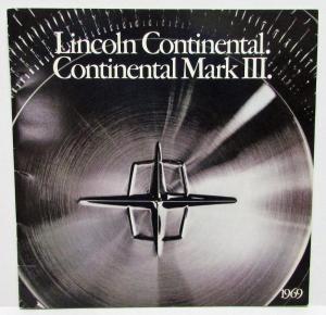 1969 Lincoln Continental Mark III Prestige Sales Brochure Oversized Original