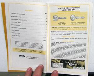 1970 Mercury Montego Cyclone Owners Manual Original