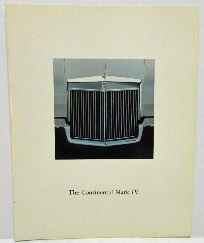 1972 Lincoln Continental Mark IV Glossy Cardstock Sales Brochure Oversized Orig