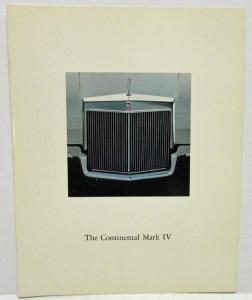 1972 Lincoln Continental Mark IV Glossy Cardstock Sales Brochure Oversized Orig