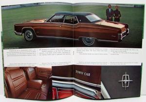 1972 Lincoln Continental Mark IV Raised Embossed Cover Sales Brochure XL Orig