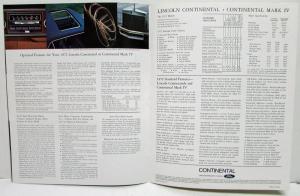 1972 Lincoln Continental Mark IV Raised Embossed Cover Sales Brochure XL Orig