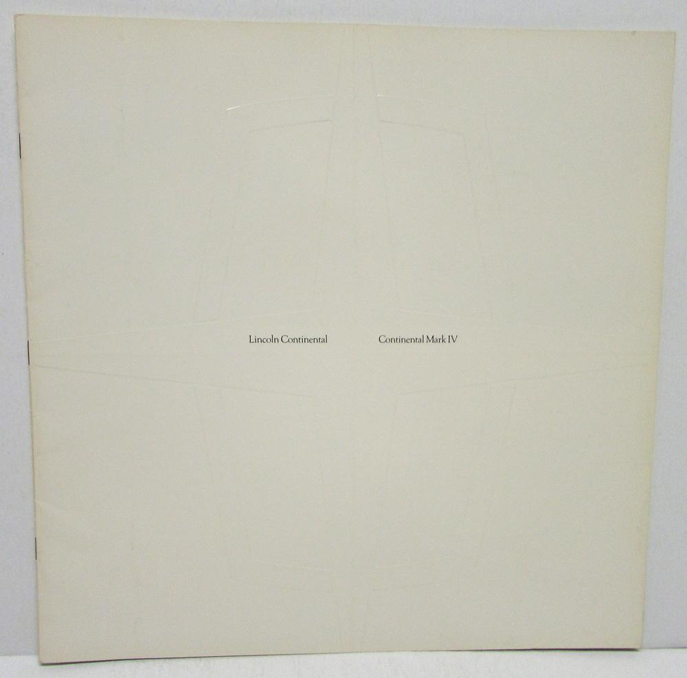 1973 Lincoln Continental Town Car Mark IV Sales Brochure Oversized Original