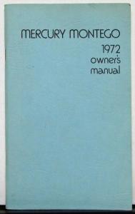 1972 Mercury Montego Owners Manual Original