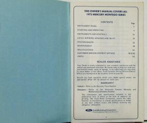 1972 Mercury Montego Owners Manual Original