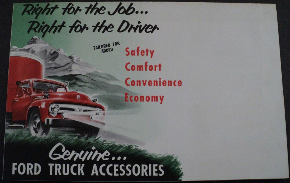 1953 Genuine Ford Truck Accessories Sales Folder Brochure Mailer Original