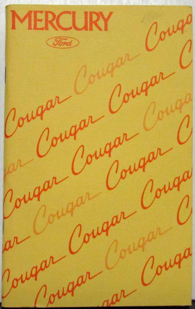1975 Mercury Cougar Owners Manual Original