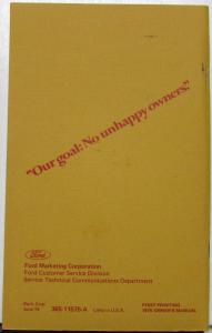 1975 Mercury Full Size Marquis Colony Park Station Wagon Owners Manual Original