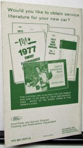 1977 Mercury Bobcat Owners Manual Original