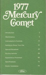 1977 Mercury Comet Owners Manual Original