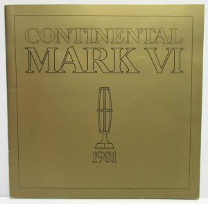 1981 Lincoln Continental Mark VI Sales Brochure