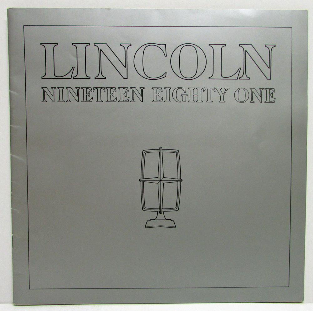 1981 Lincoln Nineteen Eighty One Sales Brochure Town Car