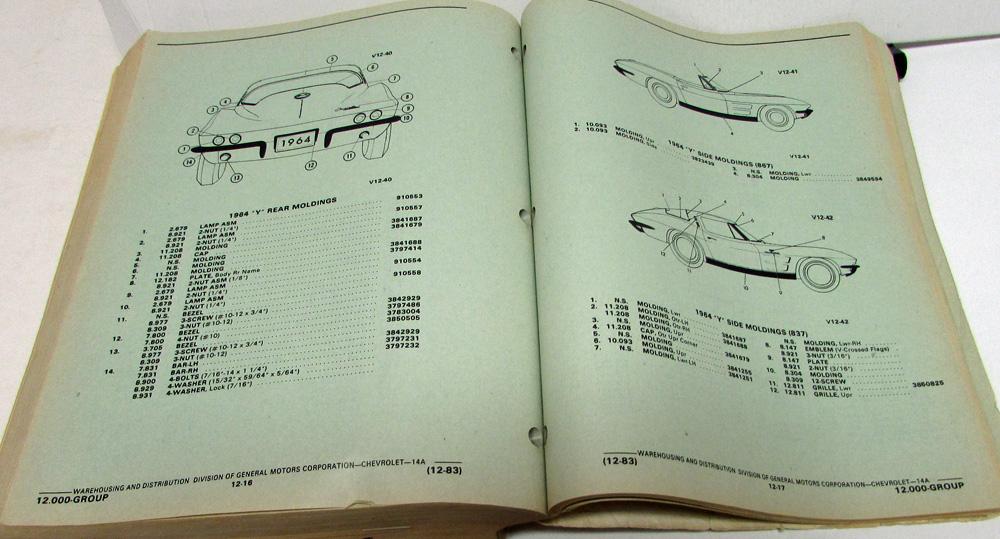 1953 1955 1959 1963 1967 69 71 82 Chevy Corvette Dealer Parts