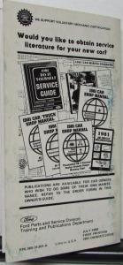 1981 Mercury Zephyr Owners Manual Original