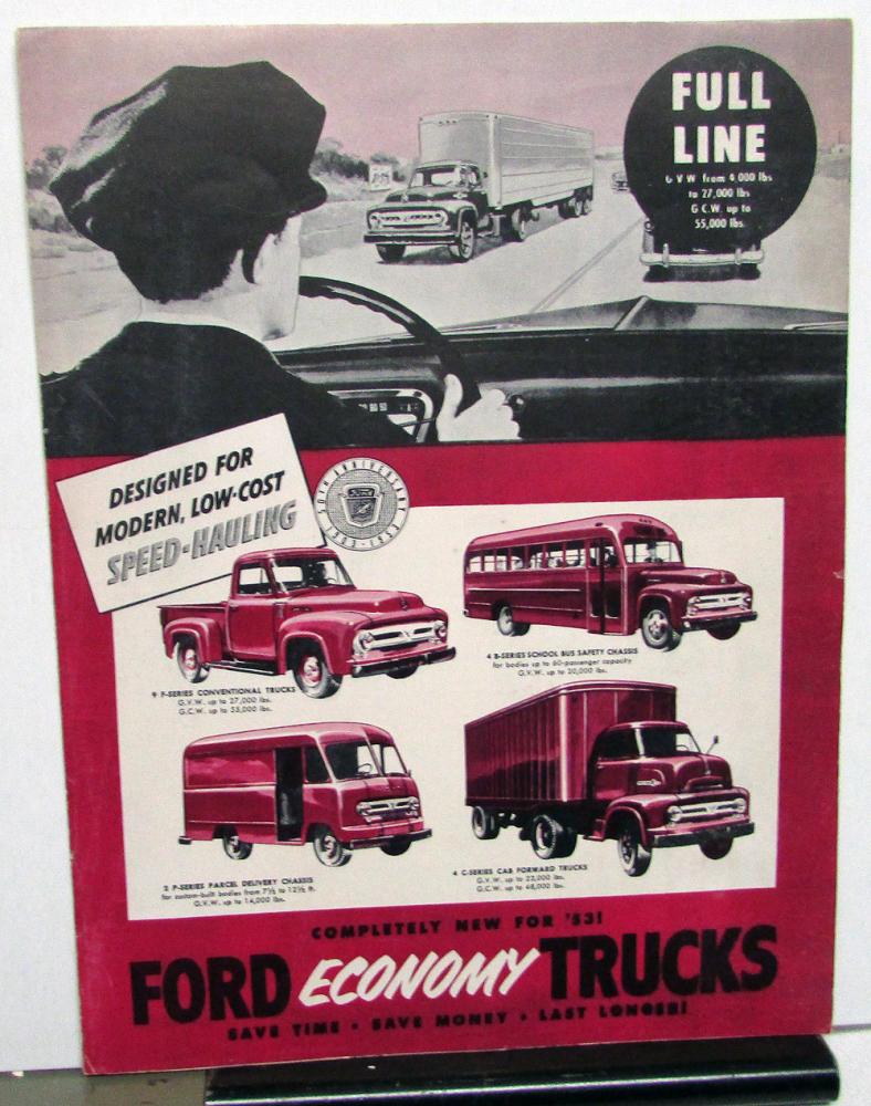 1953 Ford Full Line Truck Sales Brochure Conv F Cab FwdC Bus B Delivery P Series