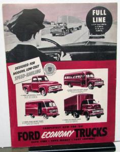 1953 Ford Full Line Truck Sales Brochure Conv F Cab FwdC Bus B Delivery P Series