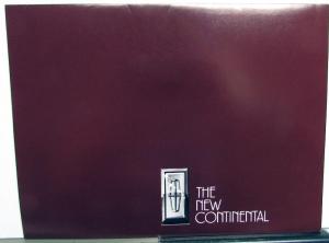 1982 Lincoln Continental Spec Sheets with Cover Folder Envelope Sales Portfolio