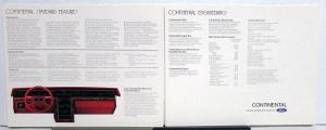1982 Lincoln Continental Spec Sheets with Cover Folder Envelope Sales Portfolio